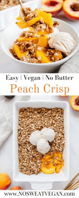 Vegan peach crisp pin.