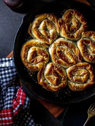 Vegan Spinach and artichoke borek.