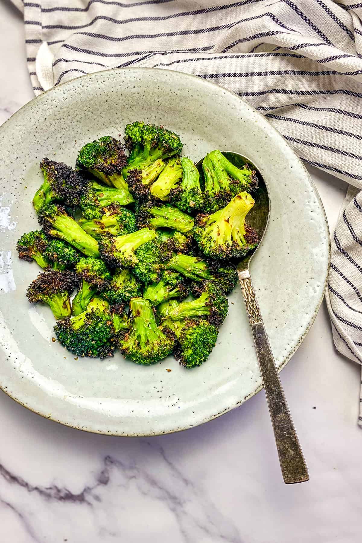 Air fryer frozen broccoli.