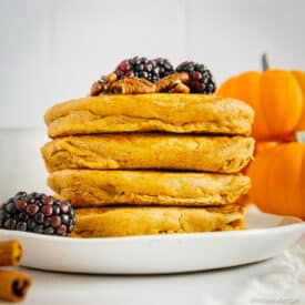 Vegan pumpkin pancake recipe.