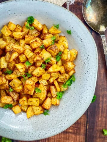 Air fryer cubed potatoes.