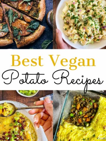 Vegan potato recipes collage.