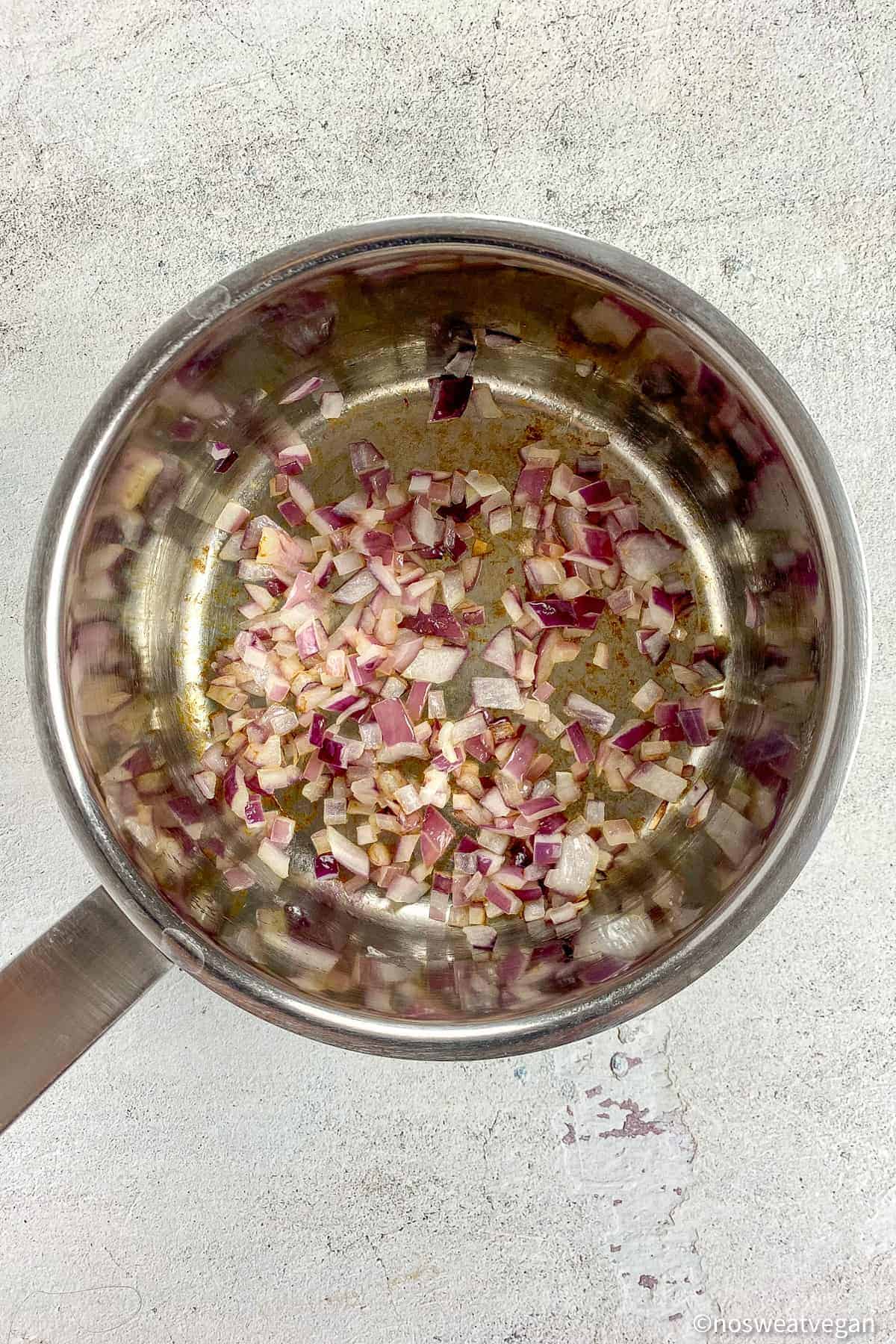Onions in a pot.