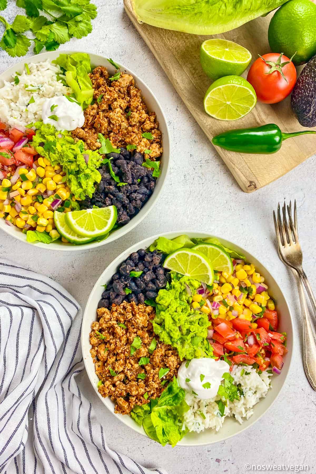 Two Chipotle Sofritas Bowls.