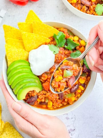 Chili sin carne recipe.
