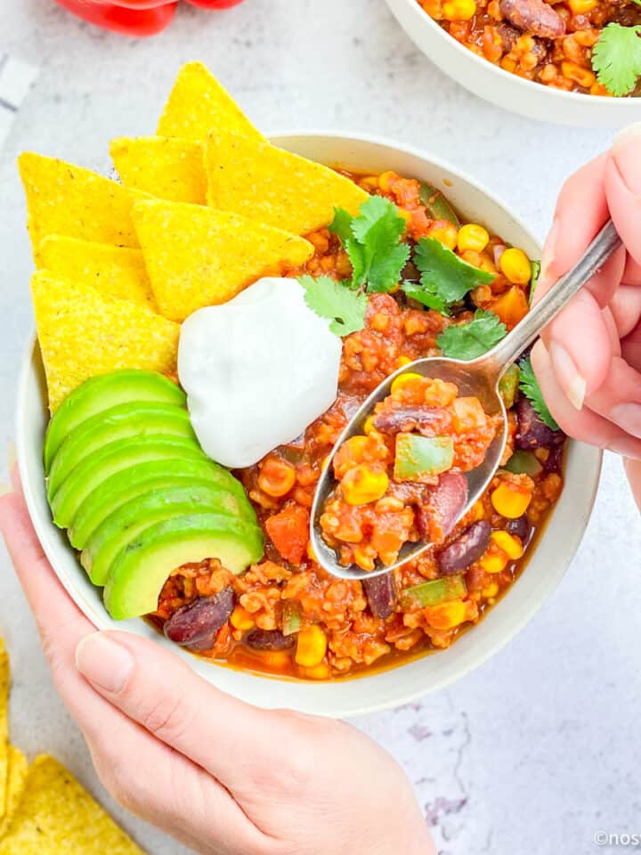 Chili sin carne recipe.