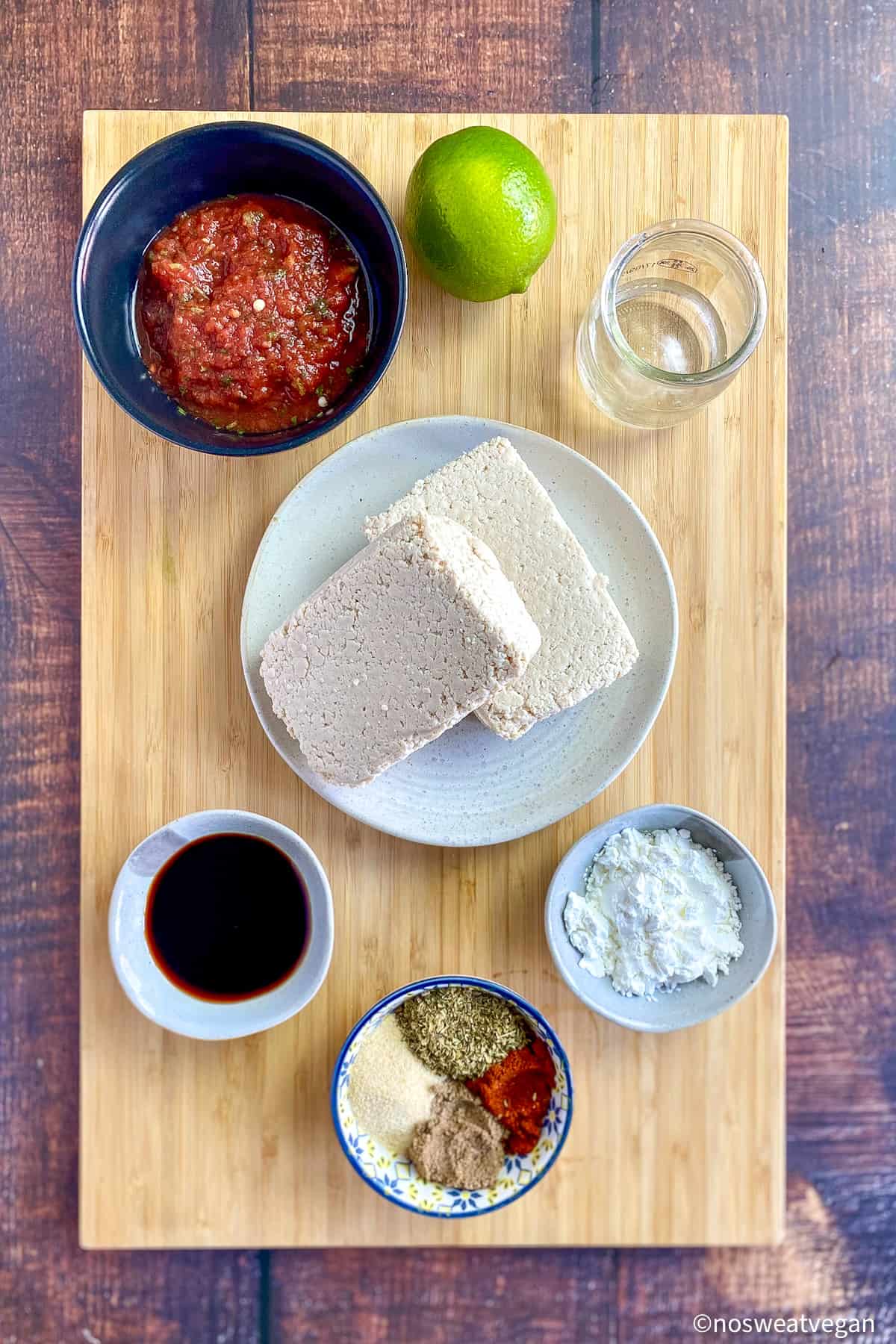 Tofu taco meat ingredients.