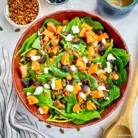 Sweet potato and spinach salad.