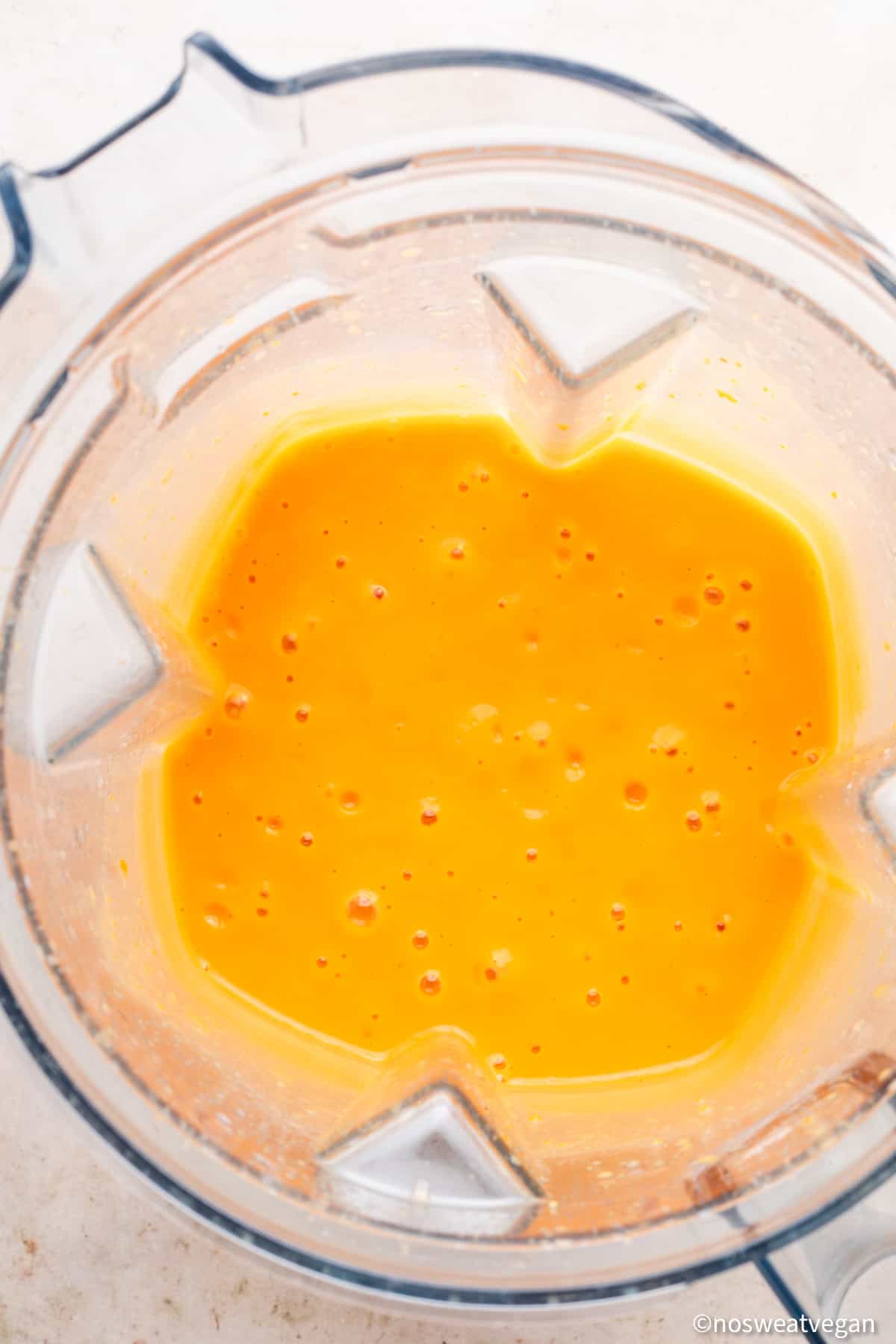 Sweet potato mix in blender.
