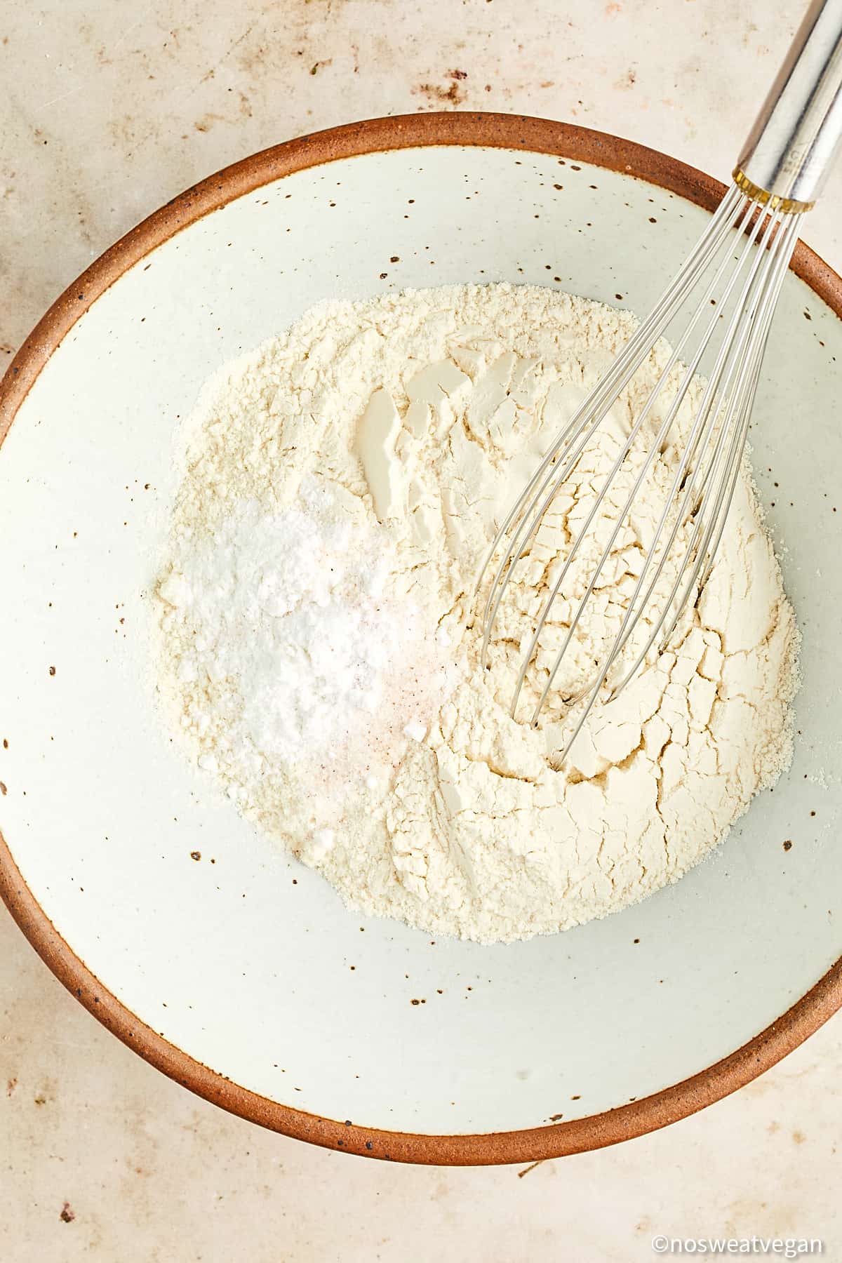 Dry ingredients in a bowl.