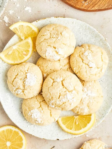 Vegan lemon cookies on a plate.