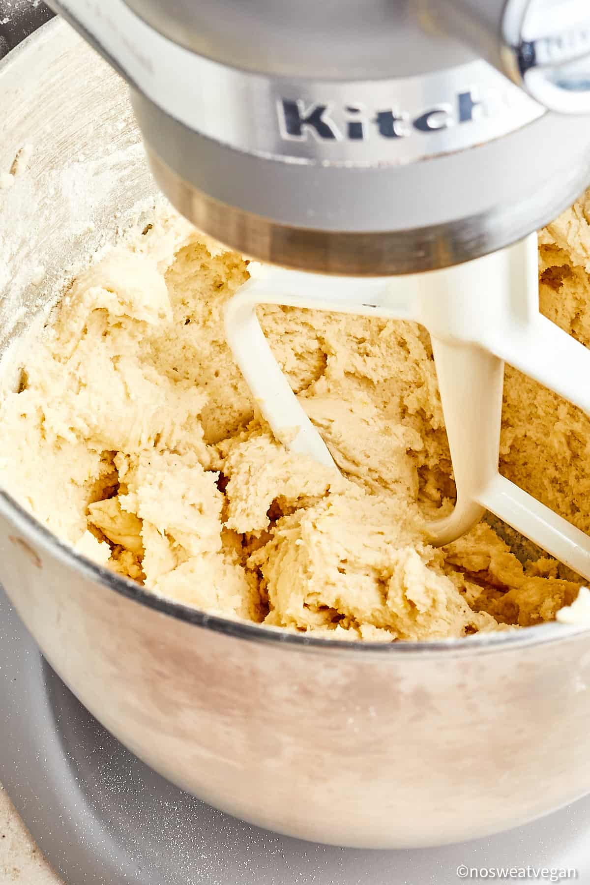 Mixing the lemon cookie dough.