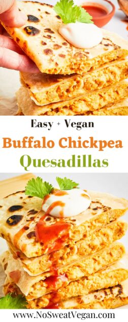 Buffalo chickpea quesadilla pin.