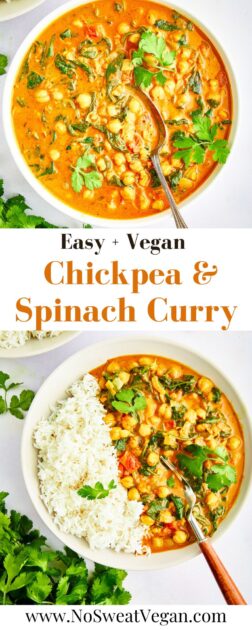 Chickpea spinach curry pin.