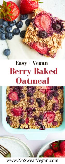 Vegan baked oatmeal pin.