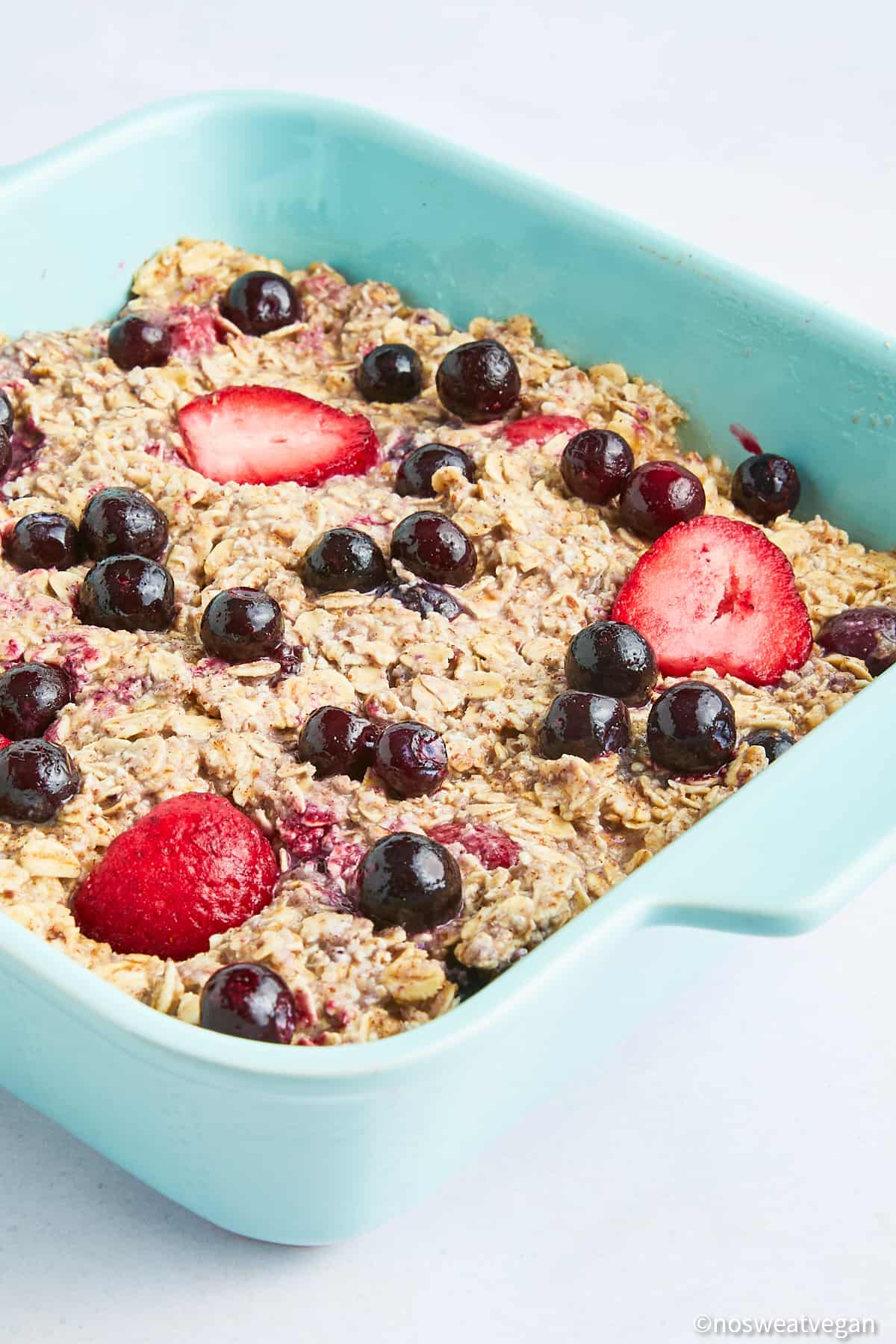 Uncooked vegan baked oats.