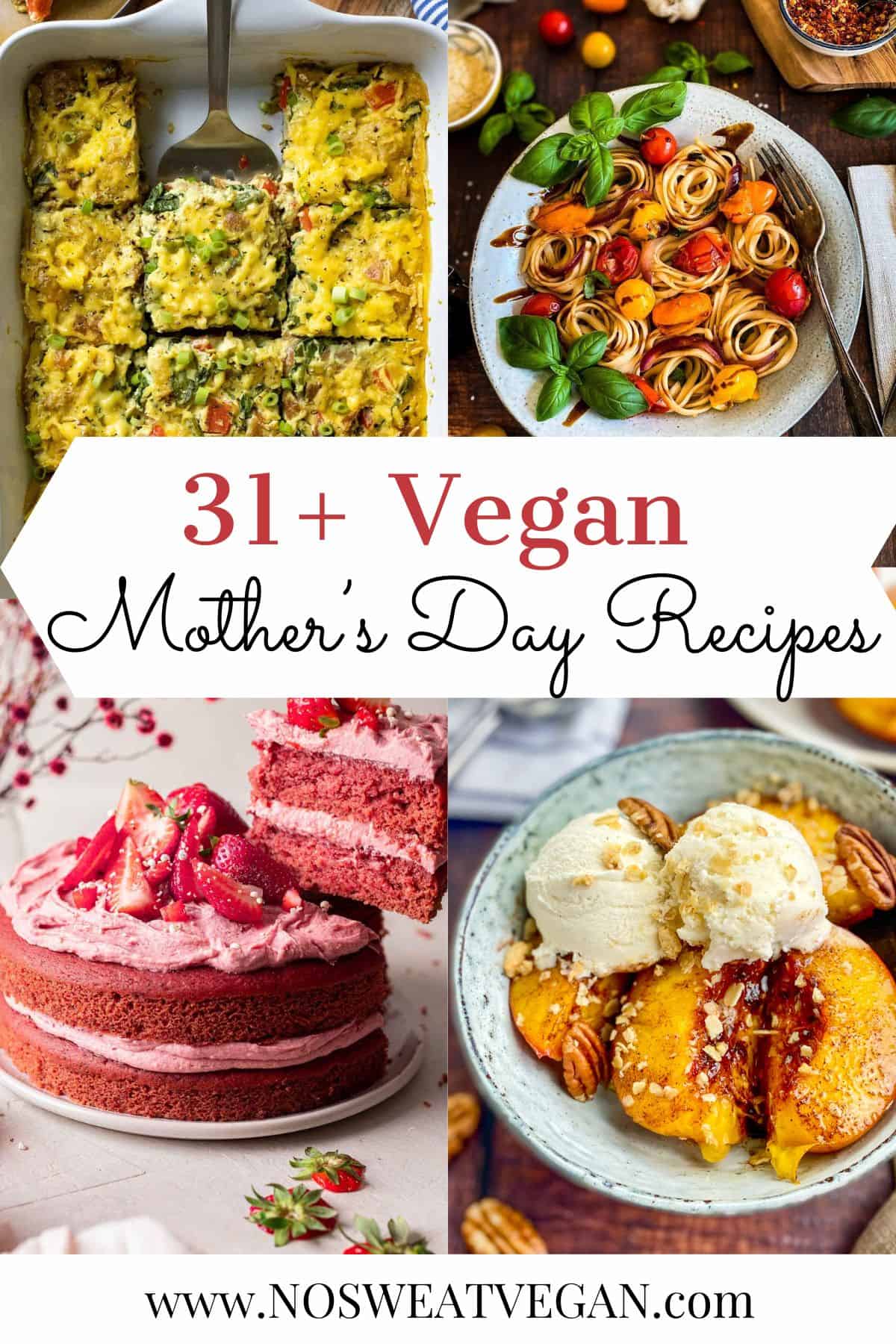 Vegan Mother's Day Recipes collage.