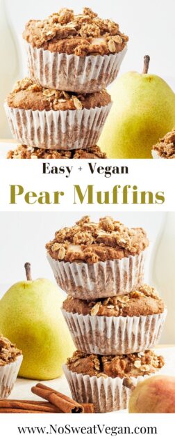 Vegan pear muffins pin.