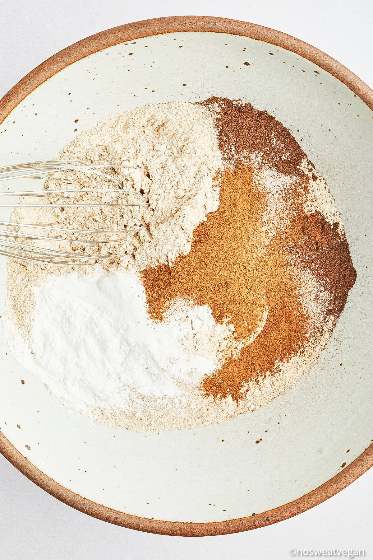 Dry ingredients for pear muffins.