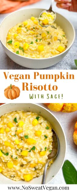 Vegan pumpkin risotto pin.