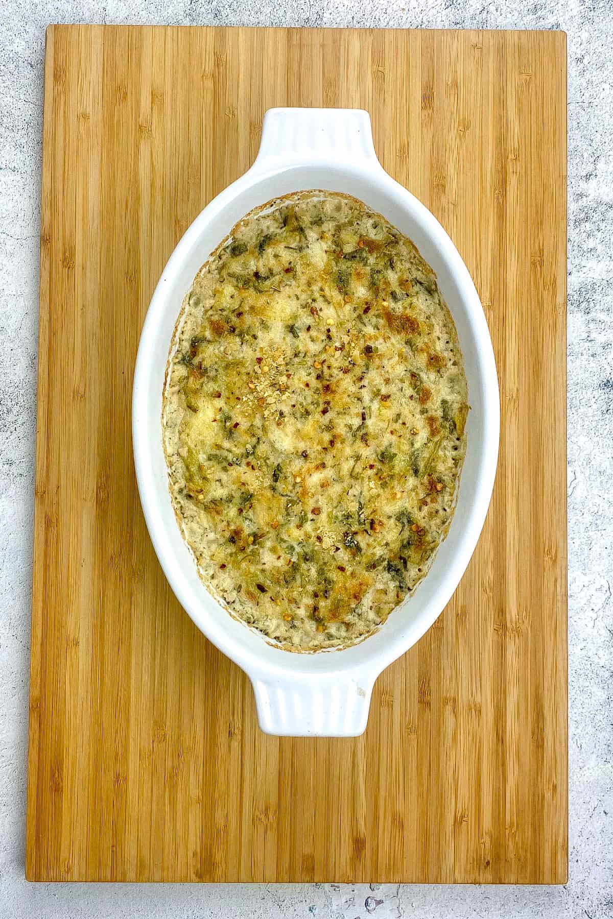 Baked spinach artichoke dip.